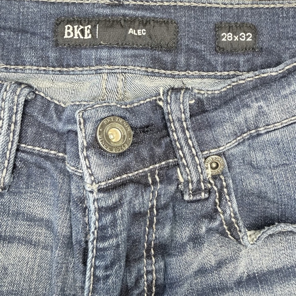 BKE Alec Jeans Mens 28x32 Blue Slim Straight Medium Wash Denim - Picture 4 of 12